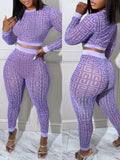 Women's Printed Sleeveless Crop Top & Wide-Leg Pants Set