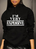 Women's Logo-Print Casual Oversized Pullover Hoodie