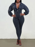 Women's V-Neck Ribbed Sleeveless High-Waist Jumpsuit