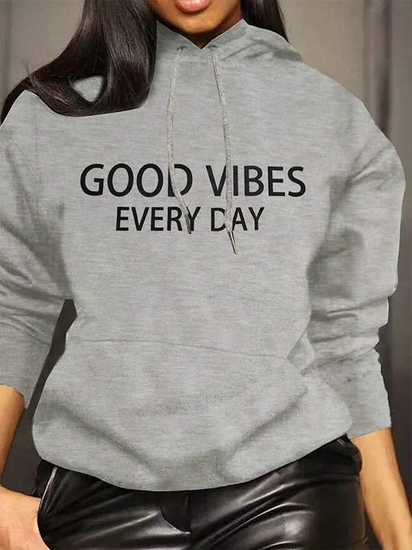 Women's Logo-Print Casual Oversized Pullover Hoodie