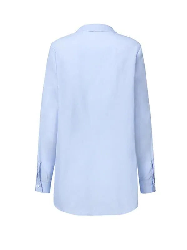 Women's Solid Tied-Front Casual Button-Down Shirt