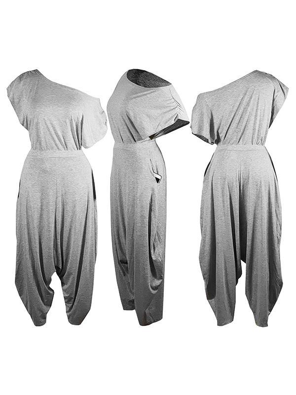 Women's Boat-Neck Casual Tee & Slouchy Relaxed Pants Set