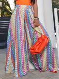Women's Printed Boho High-Waist Wide-Leg Pants