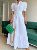 Women's Puff-Sleeve Shirt Dress