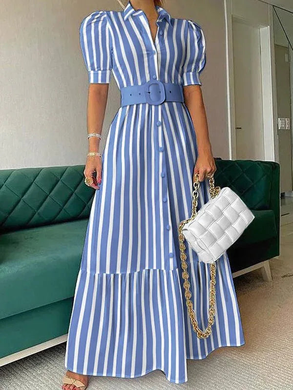 Women's Puff-Sleeve Shirt Dress