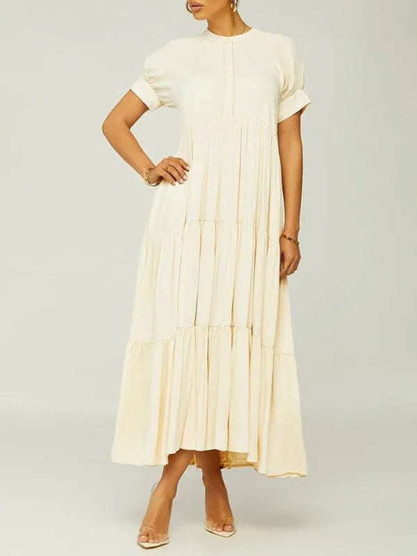 Women's Solid Ruffle Dress