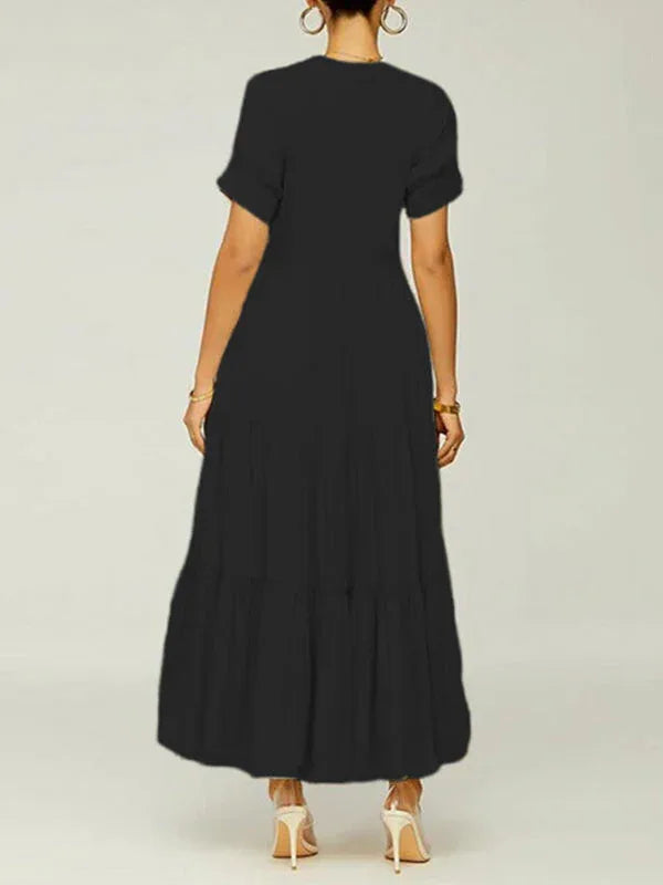 Women's Solid Ruffle Dress