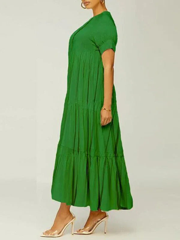 Women's Solid Ruffle Dress