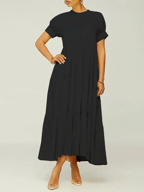 Women's Solid Ruffle Dress
