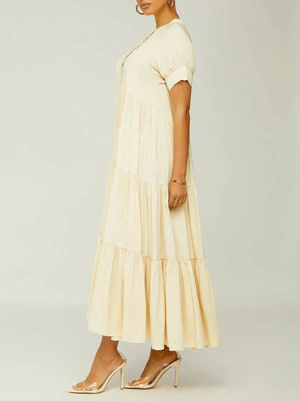 Women's Solid Ruffle Dress