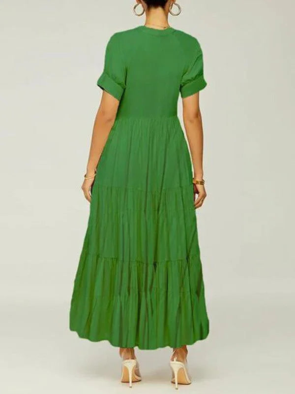 Women's Solid Ruffle Dress