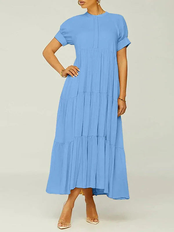 Women's Solid Ruffle Dress