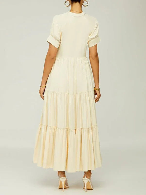 Women's Solid Ruffle Dress