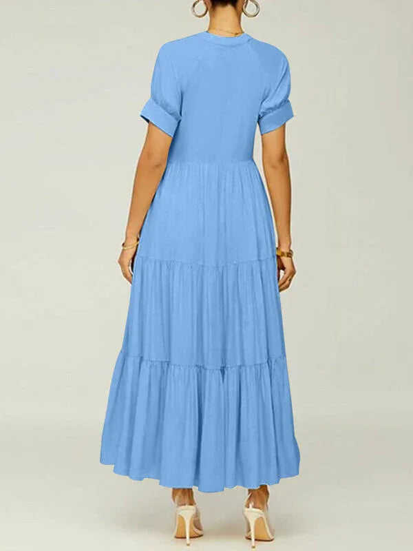 Women's Solid Ruffle Dress