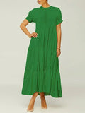 Women's Solid Ruffle Dress
