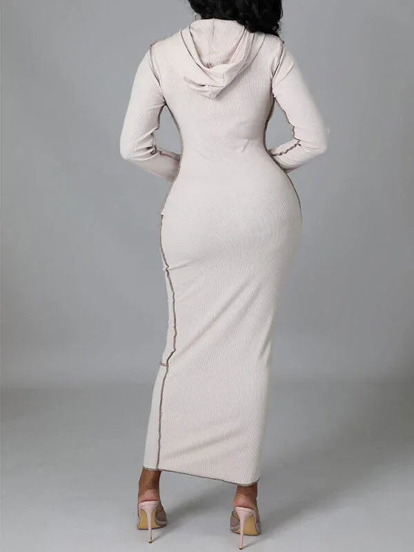Women's Inside-Out Hooded Maxi Dress