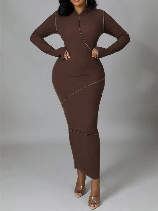 Women's Inside-Out Hooded Maxi Dress