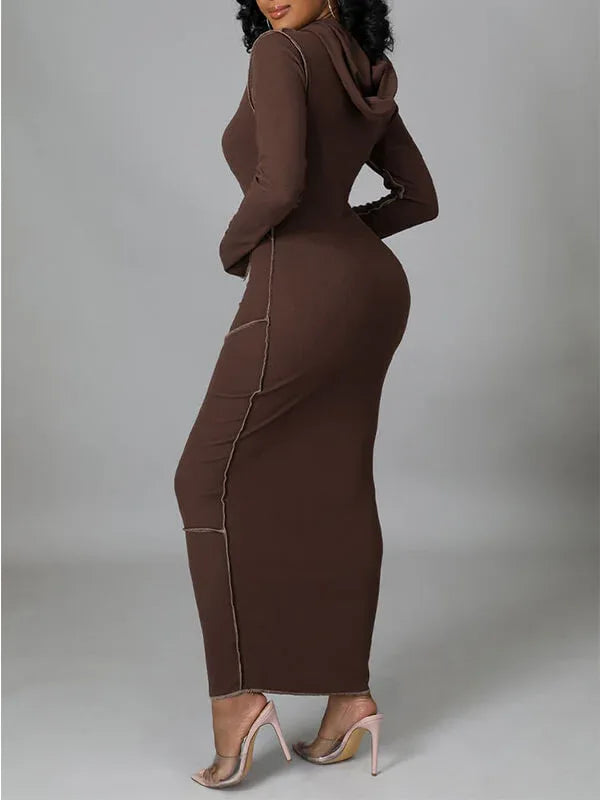 Women's Inside-Out Hooded Maxi Dress