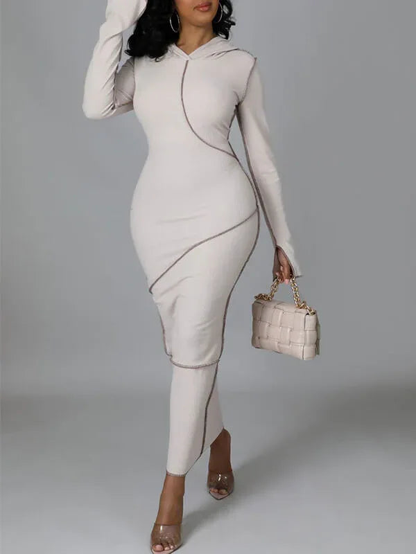 Women's Inside-Out Hooded Maxi Dress
