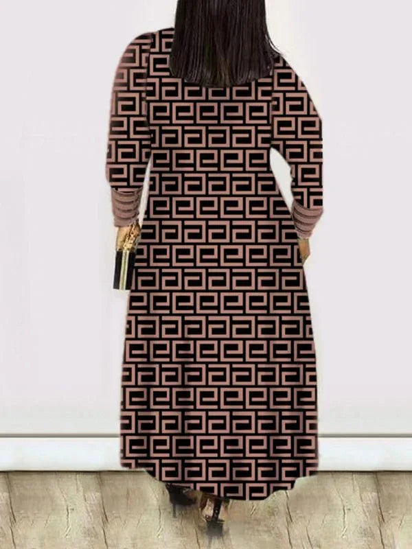 Women's Printed Bishop-Sleeve Open-Front Duster Coat