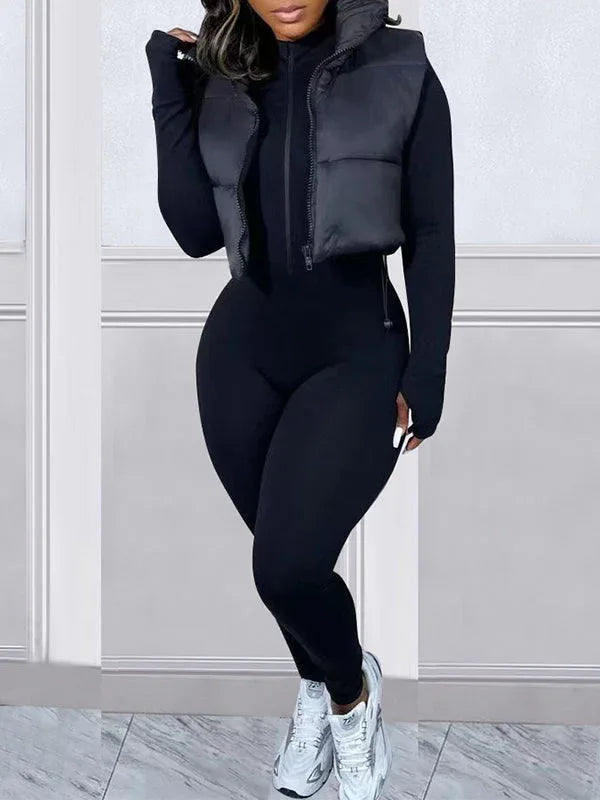 Women's Zip-Front Quilted Sleeveless Puffer Vest