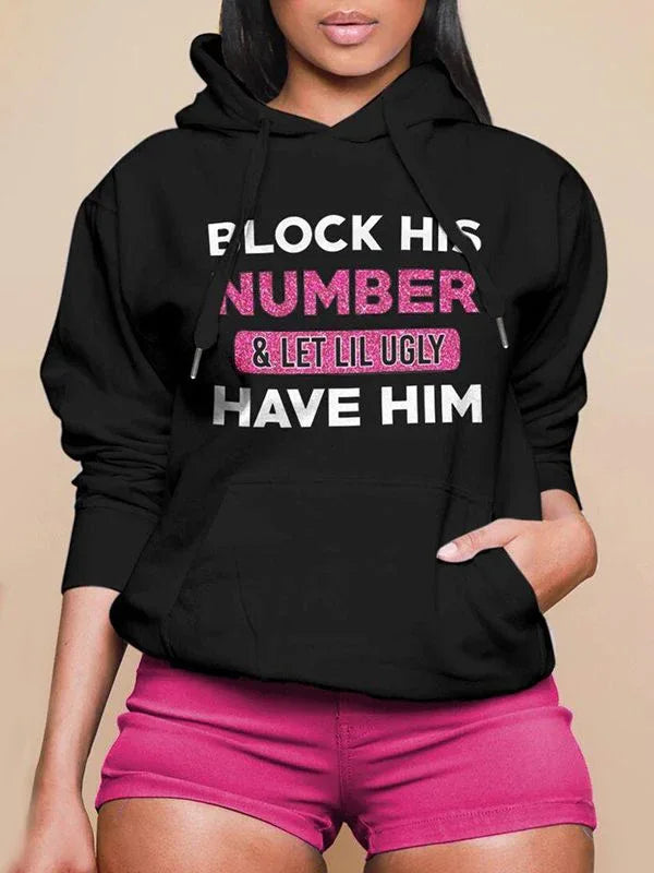 Women's Logo-Print Casual Pullover Fleece Hoodie