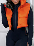 Women's Zip-Front Quilted Sleeveless Puffer Vest