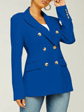 Women's Classic Double-Breasted Tailored Long-Sleeve Blazer