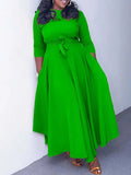 Women's Solid Tied-Front Dress