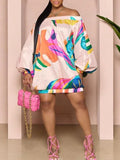 Women's Printed Off-Shoulder Parachute Dress