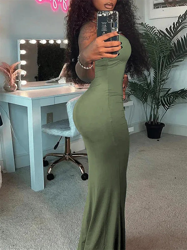 Women's Solid Cami Maxi Dress
