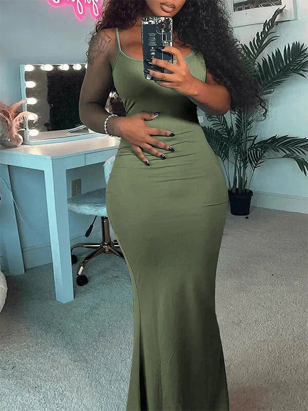 Women's Solid Cami Maxi Dress
