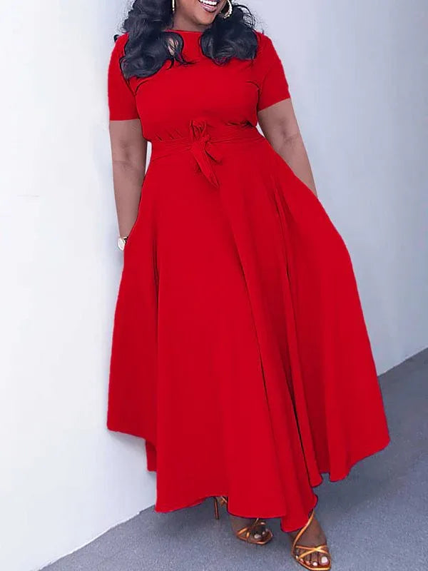 Women's Short-Sleeve Tied Dress