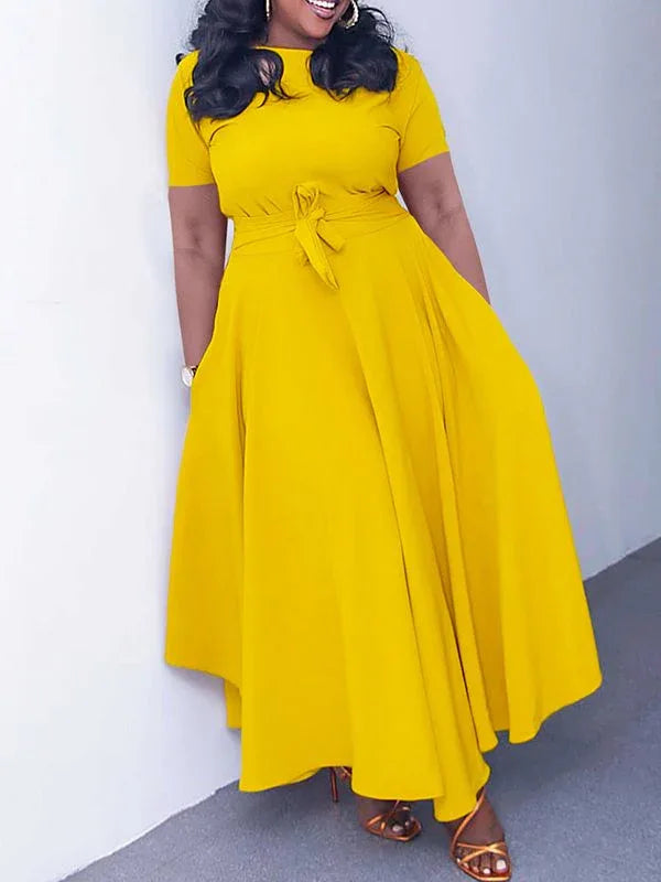 Women's Short-Sleeve Tied Dress