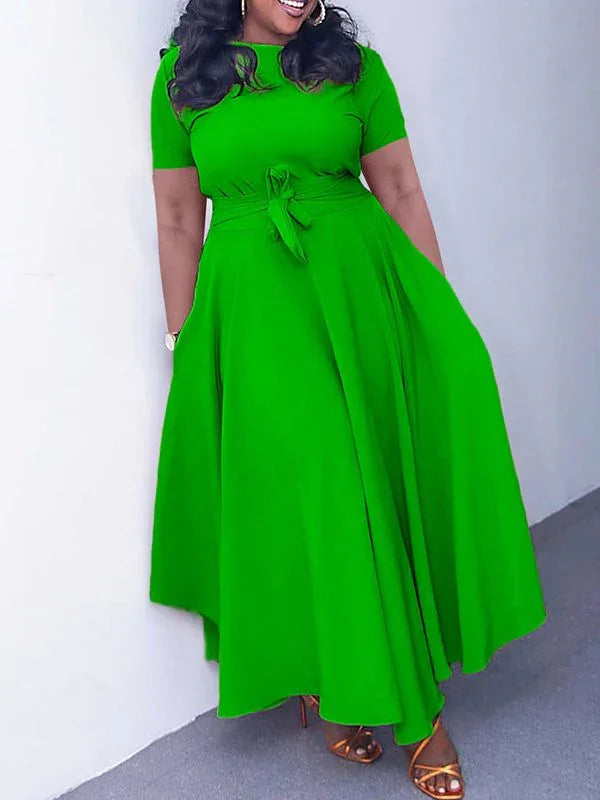 Women's Short-Sleeve Tied Dress