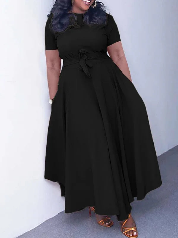 Women's Short-Sleeve Tied Dress