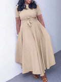 Women's Short-Sleeve Tied Dress
