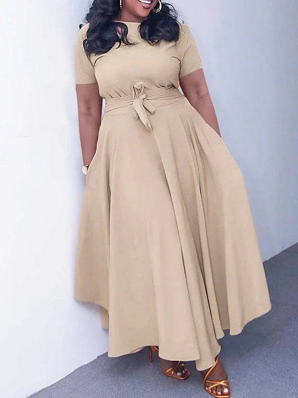 Women's Short-Sleeve Tied Dress