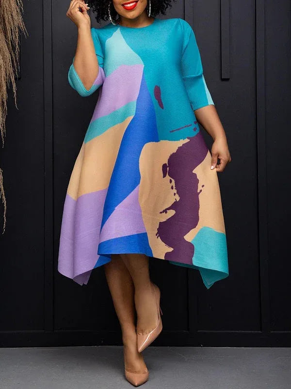 Women's Printed Floral Midi Dress