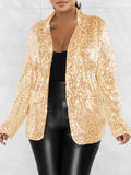 Women's Sequin Sparkle Tailored Single-Button Blazer