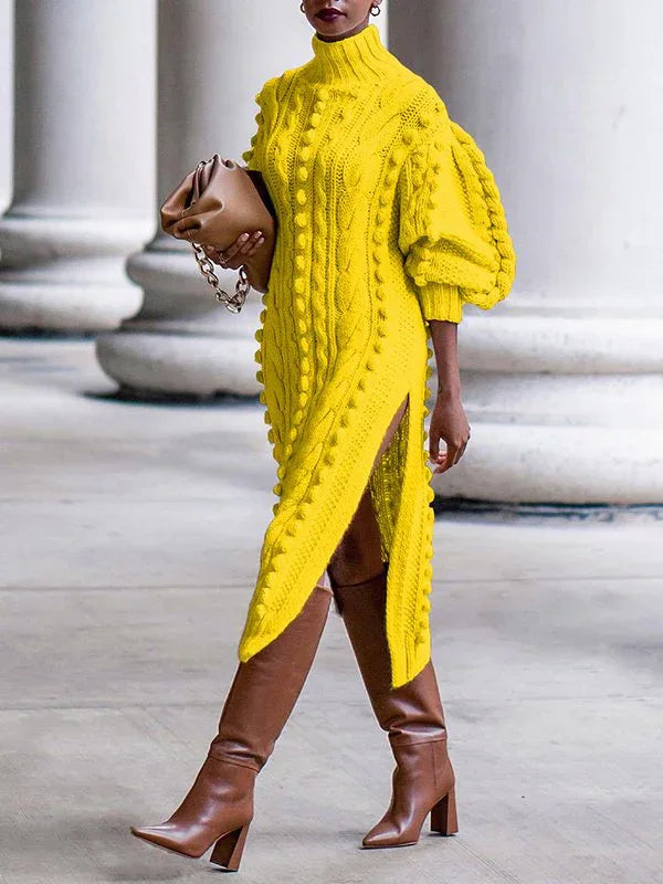 Women's Turtleneck Knit Midi Dress