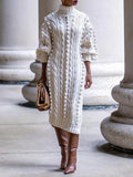 Women's Turtleneck Knit Midi Dress