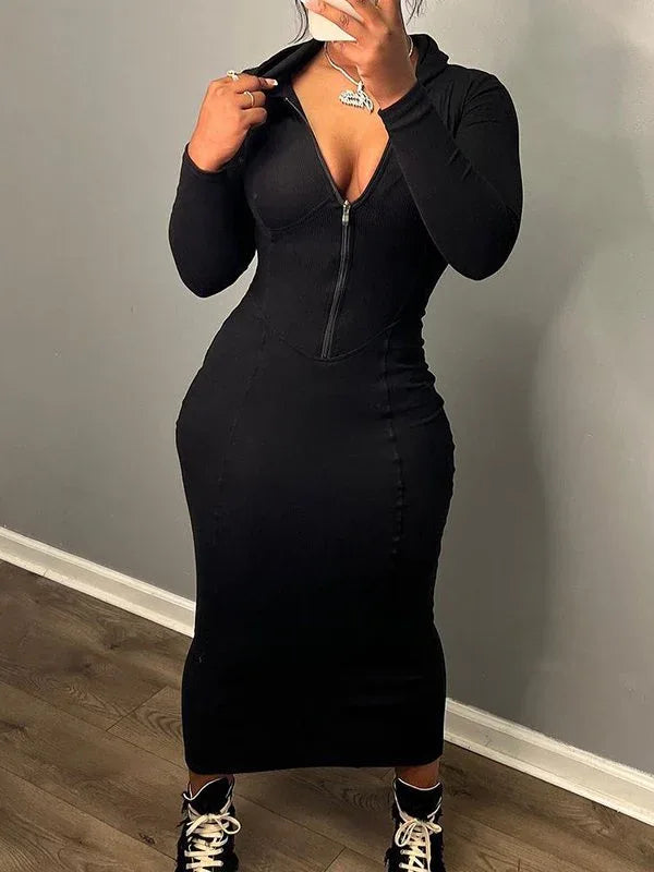 Women's Zip-Front Hoodie Dress