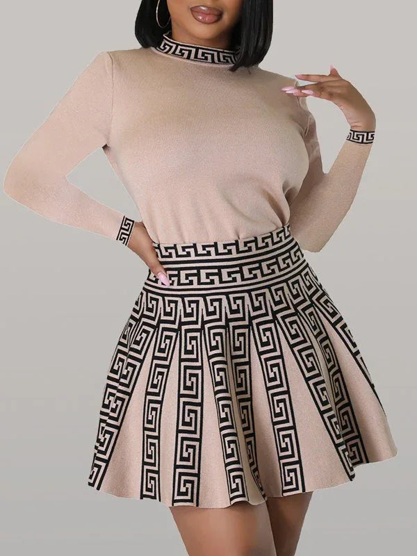Women's Printed Pleated Midi Dress