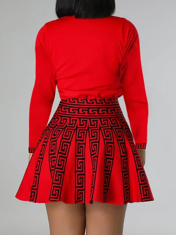 Women's Printed Pleated Midi Dress