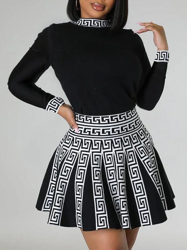 Women's Printed Pleated Midi Dress