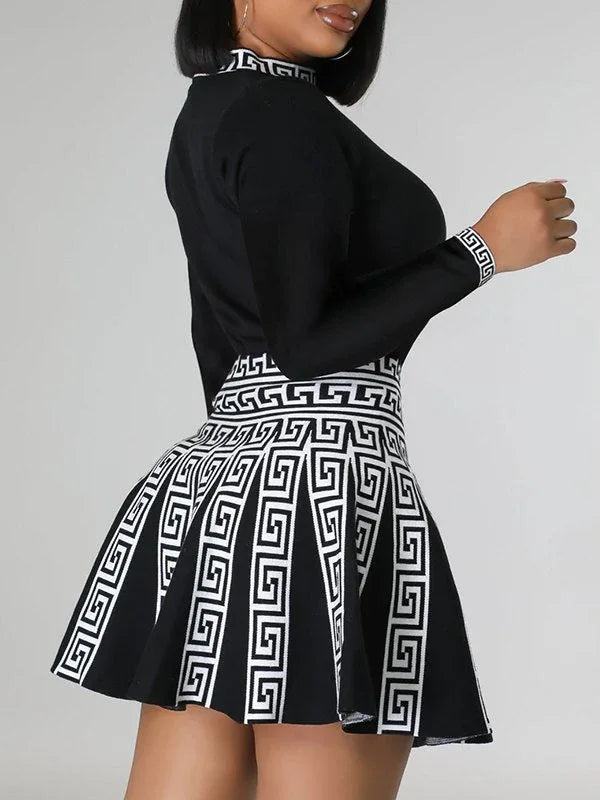 Women's Printed Pleated Midi Dress