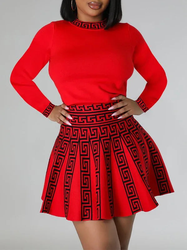 Women's Printed Pleated Midi Dress
