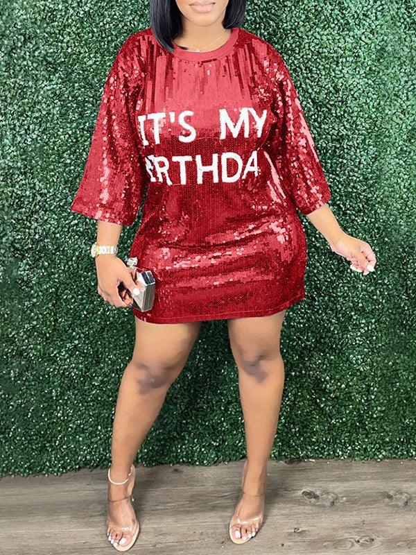 Women's Sequin Tee Mini Dress