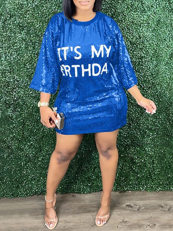 Women's Sequin Tee Mini Dress
